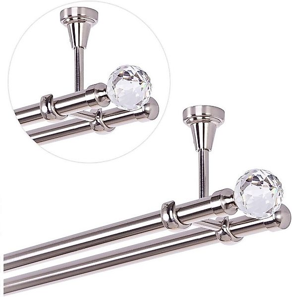 MDEKOR Gardinenstange, 2-läufig, kürzbar, Deckenmontage, Gardinenstange Vor günstig online kaufen