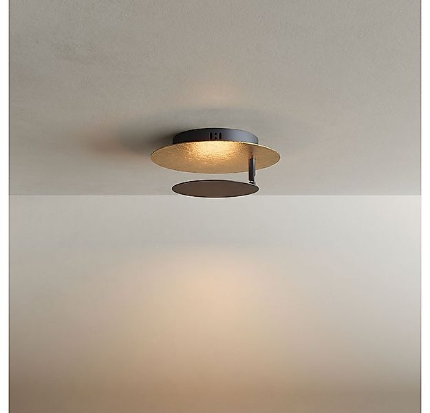 s.luce Deckenleuchte LED Wandlampe Deckenlampe Plate Blattgold, Warmweiß günstig online kaufen