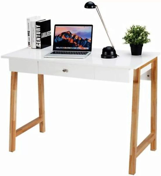 COSTWAY® Schreibtisch mit Schublade natur günstig online kaufen
