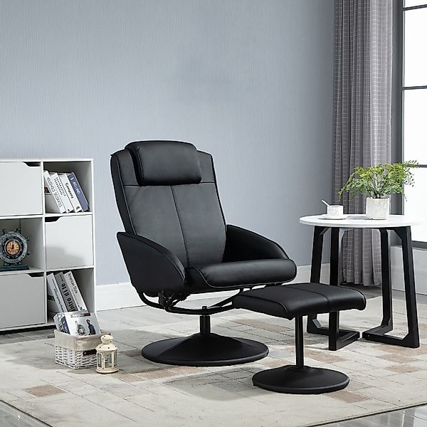 HOMCOM Relaxsessel mit Hocker, 360°drehbarer Fernsehsessel mit Liegefunktio günstig online kaufen