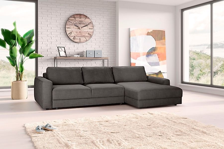 TRENDMANUFAKTUR Ecksofa »Bourbon II, hoher Sitzkomfort, extrabreite Recamie günstig online kaufen