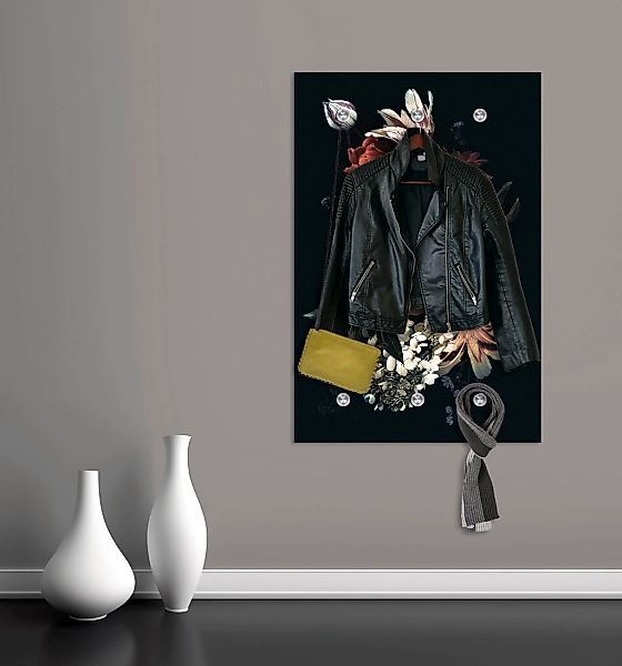 queence Garderobenleiste »Hardy«, Wand Garderobe, Marmor Optik, Gold, Glitz günstig online kaufen