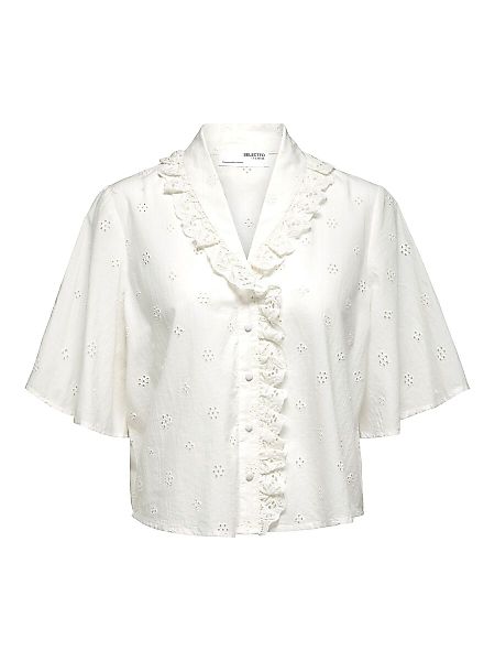SELECTED Broderie Anglaise Hemd Damen White günstig online kaufen