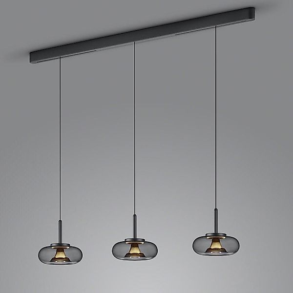 LED Pendelleuchte Sica in Schwarz-transparent und Gold 3x 9W 2169,99lm günstig online kaufen