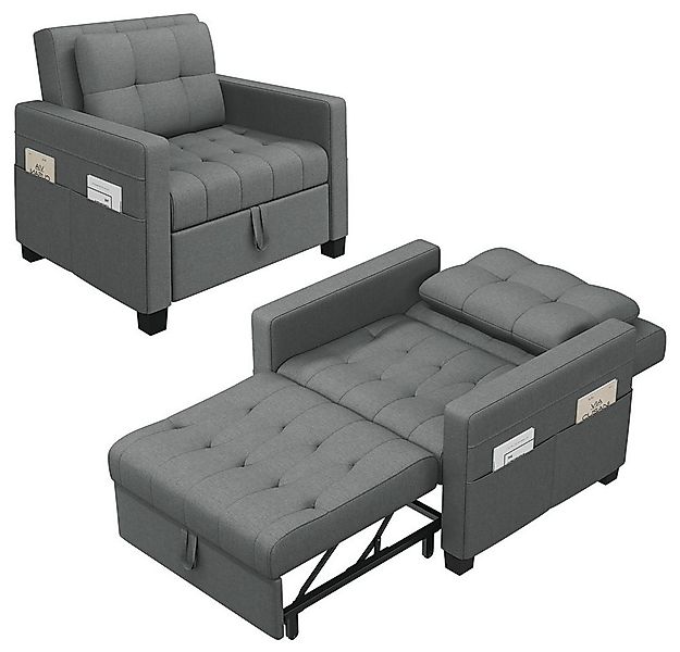 Yaheetech Schlafsofa Einzelsofa, Klappbarer Relaxsessel Loungesessel mit Be günstig online kaufen