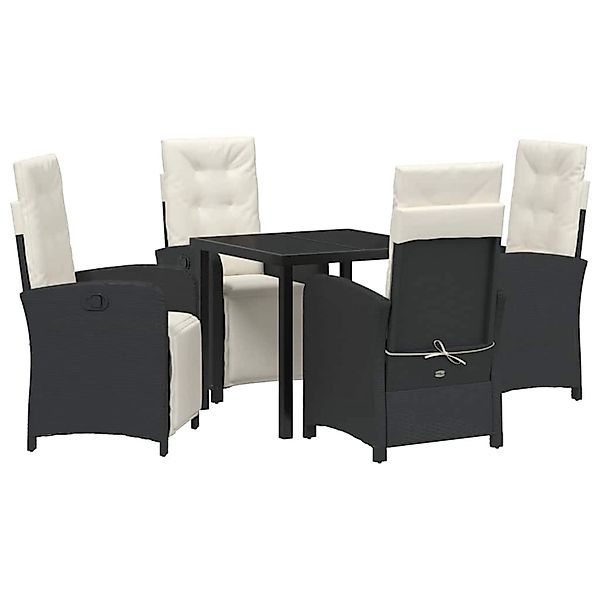 vidaXL Garten Essgruppe 5-Tlg Schwarz Poly Rattan 3380303 günstig online kaufen