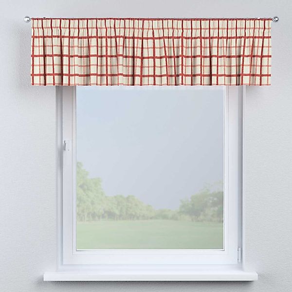 Kurzgardine mit Kräuselband, creme- rot gestreift, 130 x 40 cm, Avinon (129 günstig online kaufen