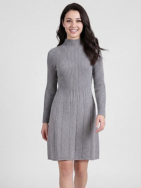 PEKIVESSA Strickkleid Kurzes Rippstrick-Kleid tailliert mit ausgestelltem R günstig online kaufen