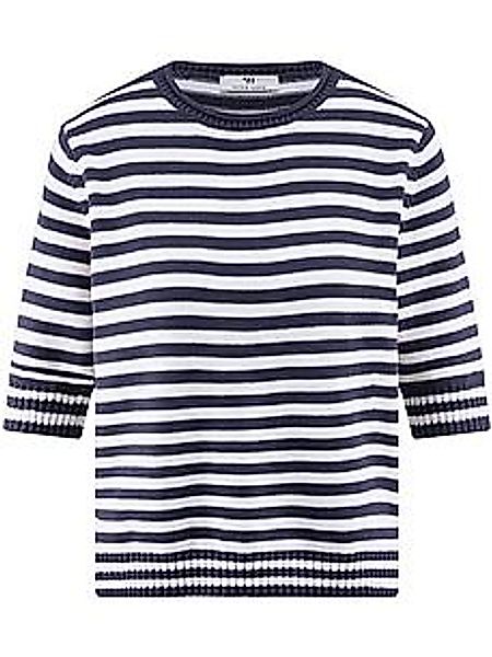 Rundhals-Pullover Rollkante Peter Hahn blau günstig online kaufen