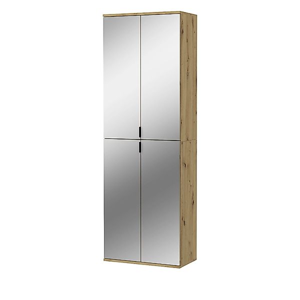 Inn.Furn Garderobenschrank Eiche 61 cm mit Spiegeltüren Line-Up günstig online kaufen