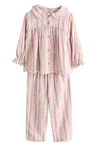 Next Pyjama Geknöpfter Schlafanzug aus Baumwolle, günstig online kaufen