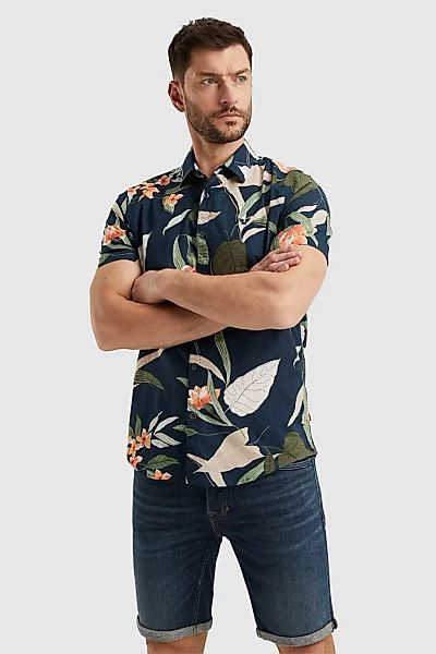 PME Legend Short Sleeve Hemd Druck Navy - Größe 3XL günstig online kaufen