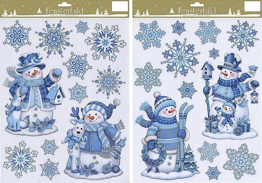 Rodermund Fensterbild Fensterbild mit Schneemann & Schneeflocken günstig online kaufen