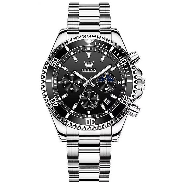 OLEVS Quarzuhr Herrenuhr Olevs Chronograph mit Tag & Nacht Anzeige – Metall günstig online kaufen