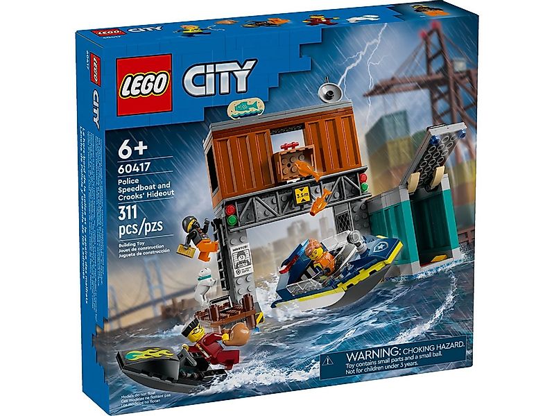 LEGO® LEGO® City 60417 Polizeischnellboot und Ganovenversteck Konstruktions günstig online kaufen