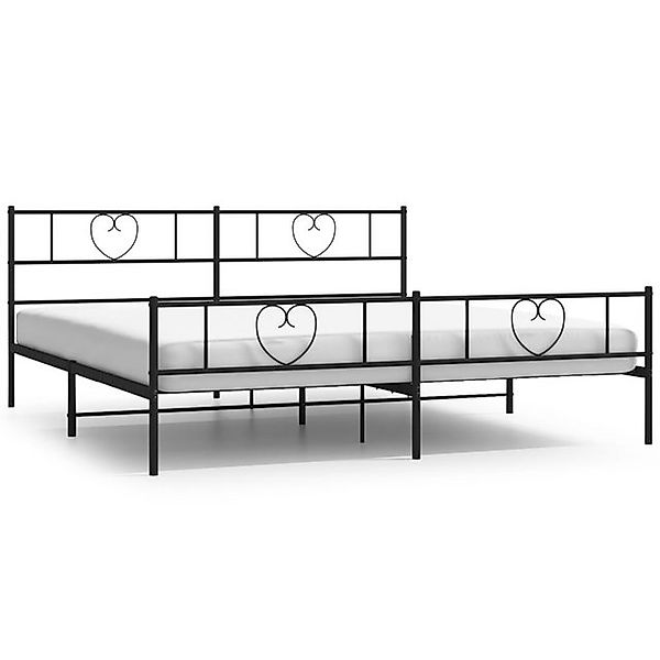 vidaXL Bettgestell, Bettrahmen mit Kopf- und Fußteil Metall Schwarz 193x203 günstig online kaufen