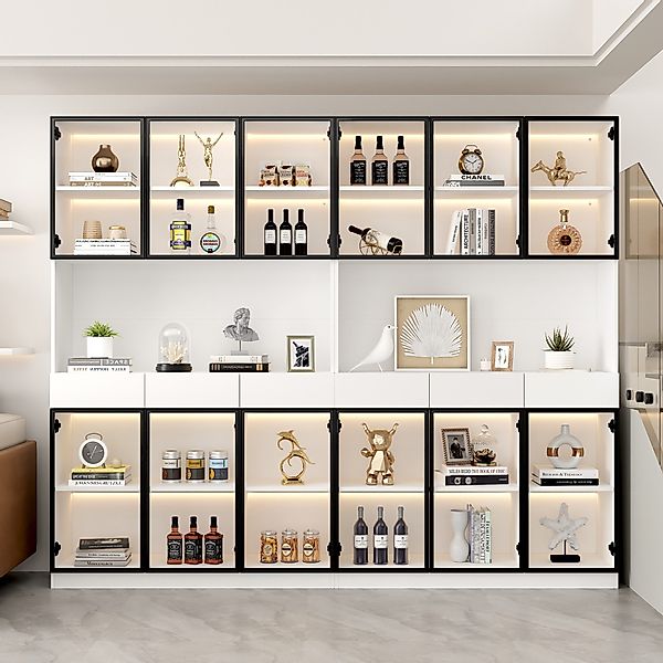 STILVORA Vitrine 2m Highboard Sideboard mit günstig online kaufen