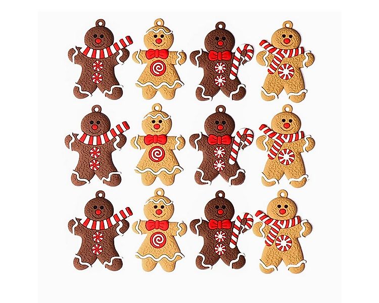 FOUORTUNATE-BEE Christbaumschmuck Lebkuchen, 12 Stück Weihnachts Ornamentes günstig online kaufen