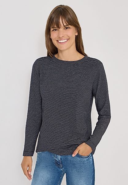 CECIL Langarmshirt aus Baumwolle mit Stretchante günstig online kaufen