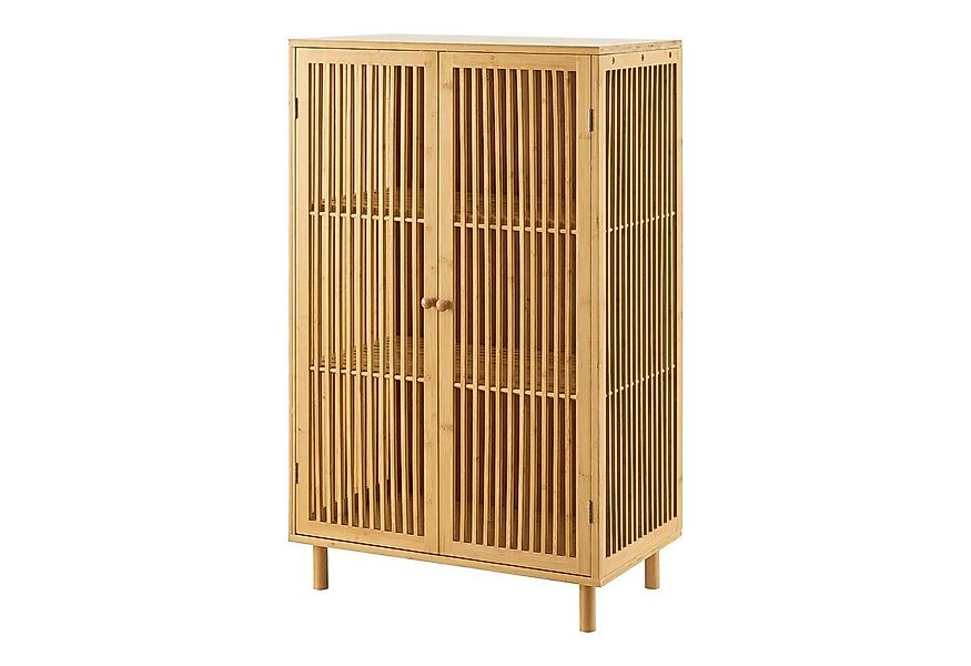 en.casa Beistellschrank »Grong« mit 3 Ablagen Bambus 110 x 66 x 40 cm günstig online kaufen