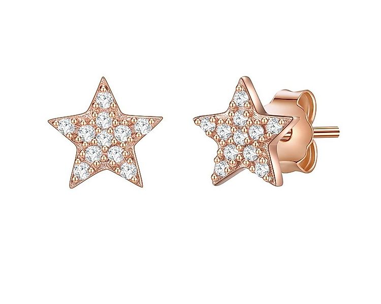 Lulu & Jane Paar Ohrstecker Stern roségold, mit Zirkonia günstig online kaufen