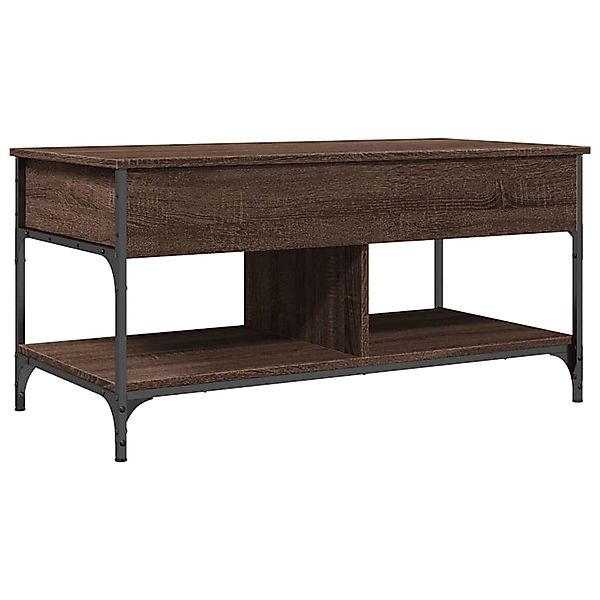 vidaXL Couchtisch Braun Eichen-Optik 100x50x50 cm Holzwerkstoff Metall 8453 günstig online kaufen