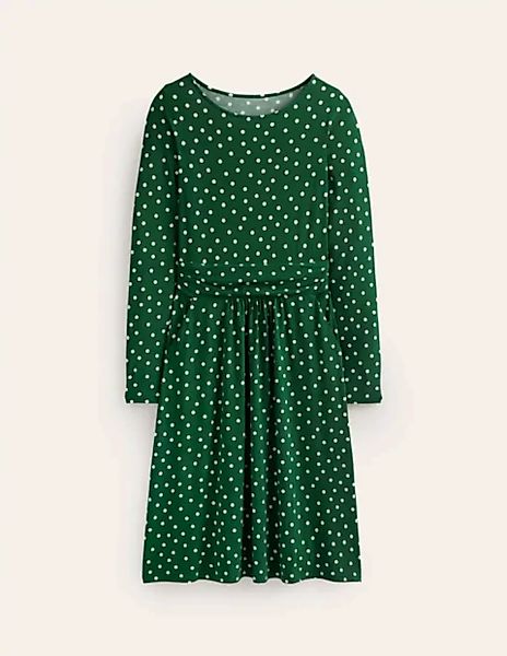 Abigail Jersey-Kleid Damen Boden, Amazonasgrün, Verstreute Punkte günstig online kaufen