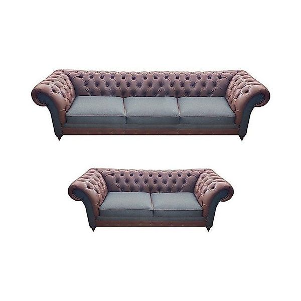 JVmoebel Chesterfield-Sofa Wohnzimmer 2x Sofas Komplett Couchen Designer Le günstig online kaufen