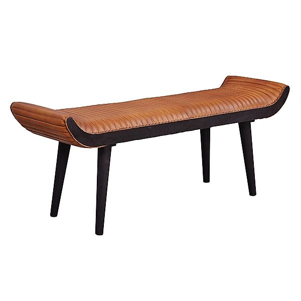 FINEBUY Bettbank FB53694 (Sitzbank Echtleder Massivholz günstig online kaufen