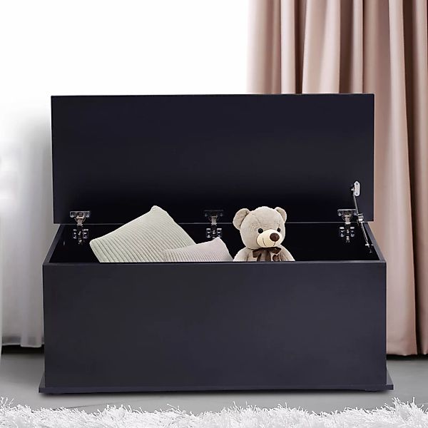HOMCOM Aufbewahrungsbox Holzkiste Sitztruhe mit Stauraum Sicherheitsscharni günstig online kaufen