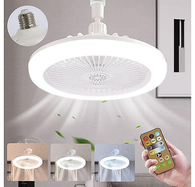 Rosnek Deckenventilator mit LED Beleuchtung und Fernbedienung, E27 25 cm la günstig online kaufen