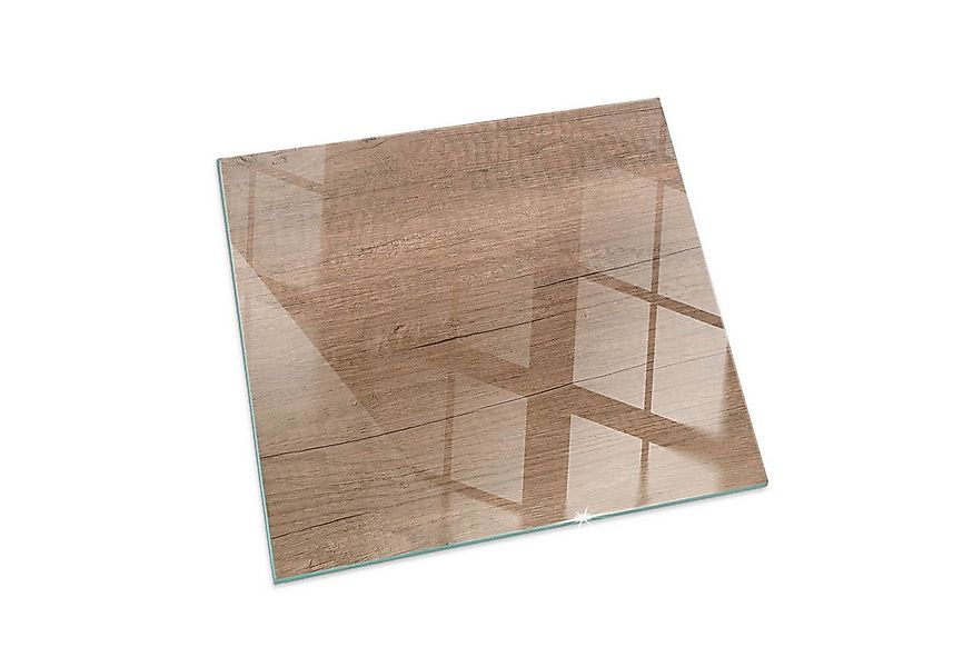 Tulup Bodenschutzplatte Braun Natürliches Holzmuster, Gehärtetem Glas Kamin günstig online kaufen