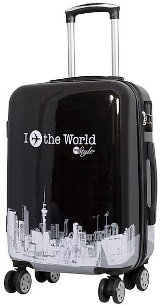 Warenhandel König Hartschalen-Trolley Fly the World, 4 Rollen, mit Motiv, a günstig online kaufen