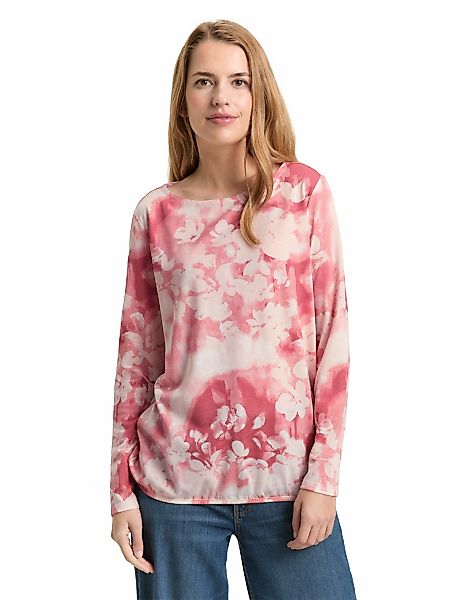 TOM TAILOR Langarmshirt mit All-Over Print günstig online kaufen