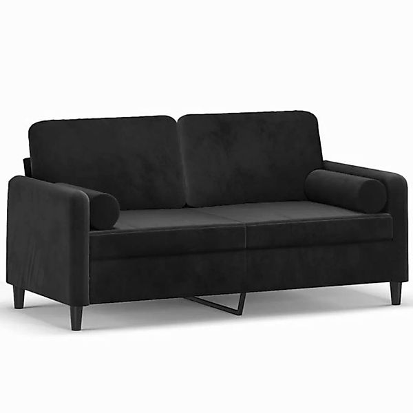 vidaXL Sofa 2-Sitzer-Sofa mit Zierkissen Schwarz 140 cm Samt günstig online kaufen