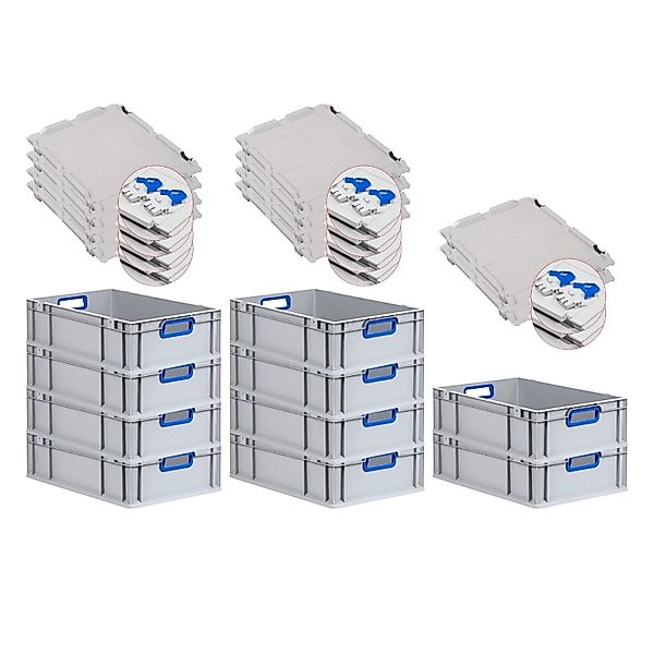 PROREGAL Spar Set 10x Eurobox Nextgen Color Mit Scharnierdeckel & Schiebesc günstig online kaufen