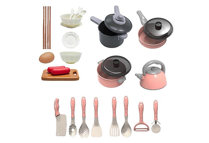 REDOM Spielküche 28 Stück Kinder Kochset Küchen Spielset Kunststoff, Kreati günstig online kaufen