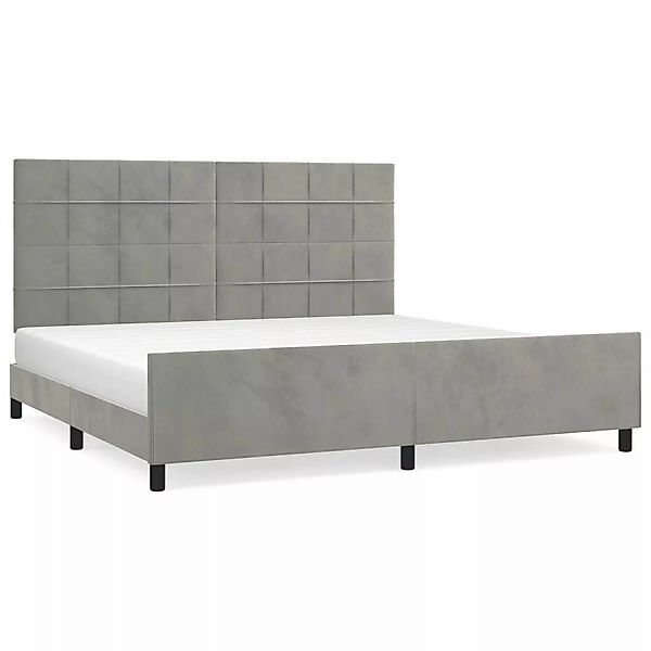 vidaXL Bettgestell mit Kopfteil Hellgrau 200x200 cm Samt Modell 61377549 günstig online kaufen