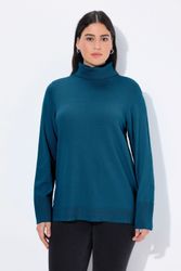 Ulla Popken Strickpullover Rollkragenpullover breite Rippbündchen günstig online kaufen
