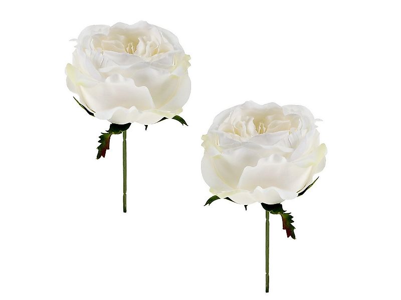 Kunstblume Rosenblüte Weiß 17cm 4St – Künstliche Hochzeitsdeko, 4 Stück, Vi günstig online kaufen