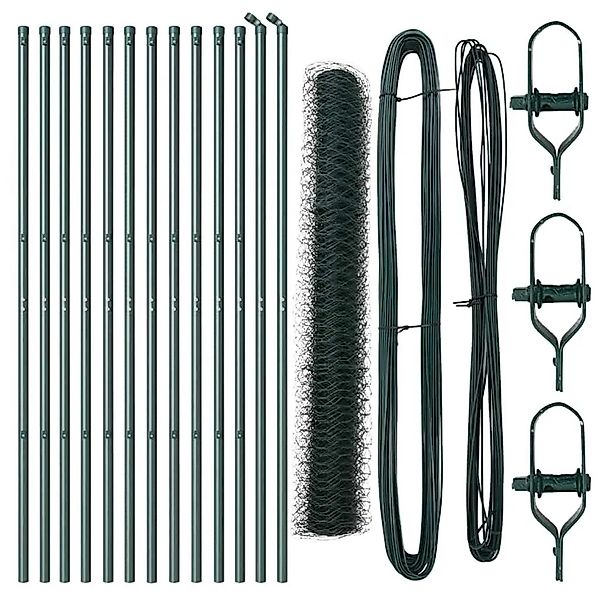 vidaXL Zaunpfosten Grün 25 x 1,4 m 50 mm Mesh Stahl und PVC 3352683 günstig online kaufen