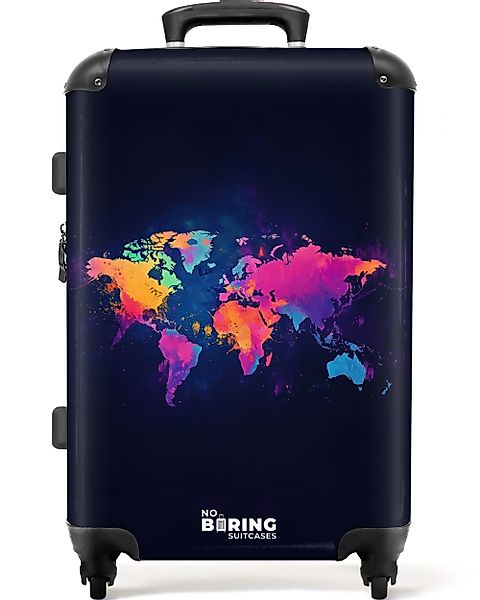 NoBoringSuitcases.com© Hartschalen-Trolley Weltkarte - Bunt - günstig online kaufen