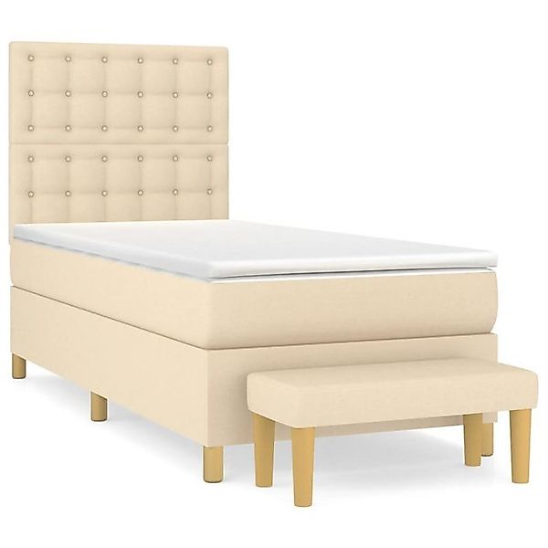 vidaXL Boxspringbett mit Matratze Creme 80x200 cm Stoff1358284 günstig online kaufen