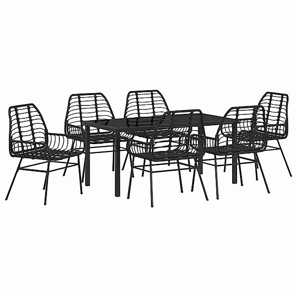vidaXL Garten Essgruppe 7-Tlg Schwarz Poly Rattan 3380845 günstig online kaufen