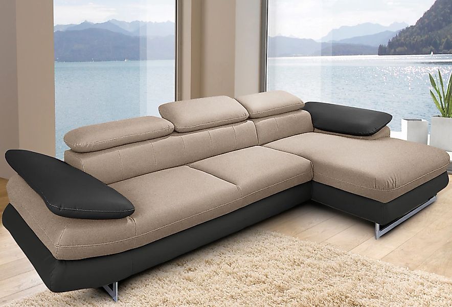 INOSIGN Ecksofa "Solution L-Form", mit Arm- & Kopfteilverstellung, wahlweis günstig online kaufen