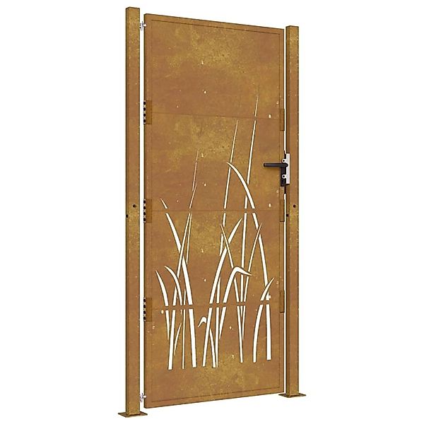 vidaXL Gartentor 105x205 cm Cortenstahl Gras-Design 153177 günstig online kaufen