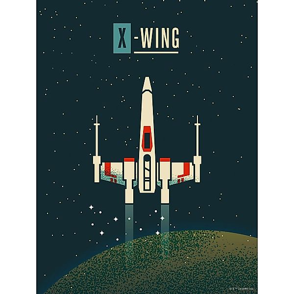 Komar Wandbild "Star Wars Geeky X-Wing" Disney Set, 1 Stk. tlg. 30 x 40 cm günstig online kaufen