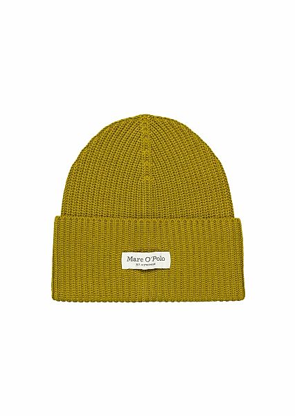 Marc OPolo Beanie, breiter Umschlag, Markenlabel, Rippstrick günstig online kaufen