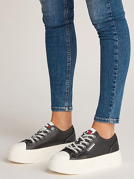 Tommy Jeans Plateausneaker "TJW FOXING VULC LC LEATHER", Freizeitschuh, Hal günstig online kaufen