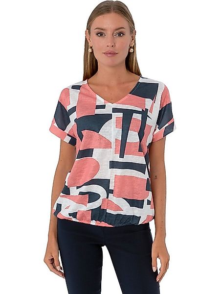 Estefania for woman Kurzarmshirt 194-1652, mit abstraktem Muster und Gummiz günstig online kaufen